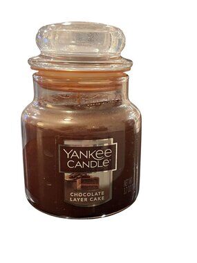 Yankee Candle Chocolate Layer Cake Glass Jar Candle 3.7 Oz.